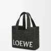 Borsa tote LOEWE Font piccola in rafia Nero Borsa tote LOEWE Font piccola in rafia Nero