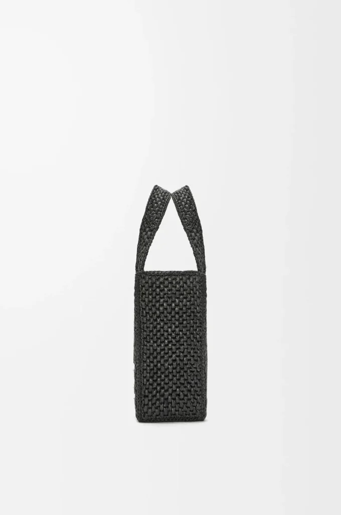 Borsa tote LOEWE Font piccola in rafia Nero Borsa tote LOEWE Font piccola in rafia Nero