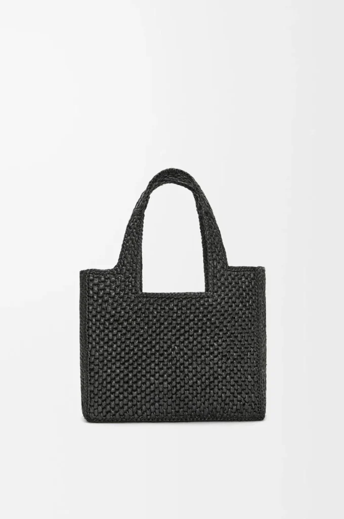 Borsa tote LOEWE Font piccola in rafia Nero Borsa tote LOEWE Font piccola in rafia Nero