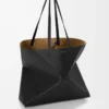 Borsa tote Puzzle Fold grande orizzontale in morbida pelle di vitello martellata Nero Borsa tote Puzzle Fold grande orizzontale in morbida pelle di vitello martellata Nero