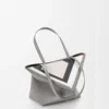 Borsa tote Puzzle Fold media in pelle di vitello nappa Grigio/Light Ghost Borsa tote Puzzle Fold media in pelle di vitello nappa Grigio/Light Ghost