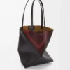 Borsa tote Puzzle Fold media in pelle di vitello nappa Nero/Borgogna Borsa tote Puzzle Fold media in pelle di vitello nappa Nero/Borgogna