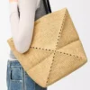 Borsa tote Puzzle Fold media in rafia Natural Borsa tote Puzzle Fold media in rafia Natural