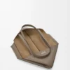 Borsa tote Puzzle Fold orizzontale media in morbida pelle di vitello martellata Taupe Borsa tote Puzzle Fold orizzontale media in morbida pelle di vitello martellata Taupe