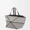 Borsa tote Puzzle Fold XXL in tela jacquard e pelle di vitello Natural/Black Borsa tote Puzzle Fold XXL in tela jacquard e pelle di vitello Natural/Black
