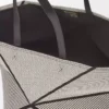 Borsa tote Puzzle Fold XXL in tela jacquard e pelle di vitello Natural/Black Borsa tote Puzzle Fold XXL in tela jacquard e pelle di vitello Natural/Black