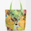Borsa tote XL Puzzle Fold in classica pelle di vitello verde vivido/multicolore Borsa tote XL Puzzle Fold in classica pelle di vitello verde vivido/multicolore