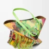 Borsa tote XL Puzzle Fold in classica pelle di vitello verde vivido/multicolore Borsa tote XL Puzzle Fold in classica pelle di vitello verde vivido/multicolore