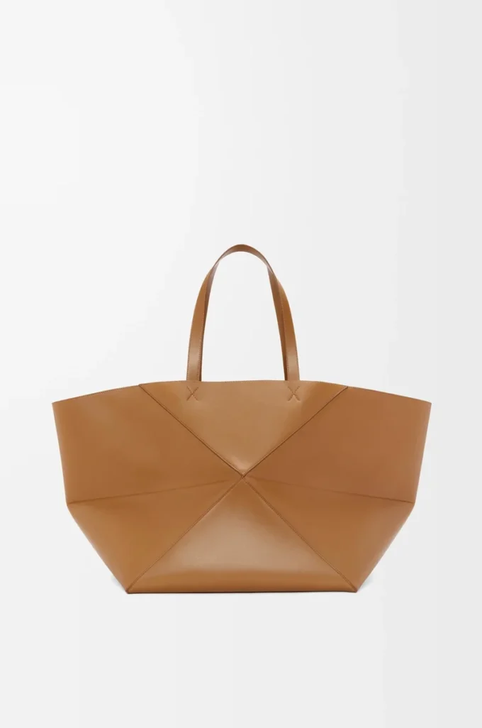 Borsa tote XXL Puzzle Fold in pelle di vitello lucida Oak Borsa tote XXL Puzzle Fold in pelle di vitello lucida Oak