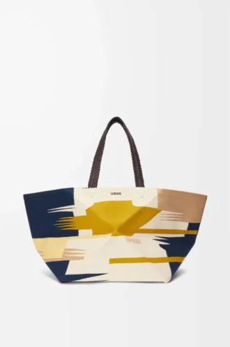 Borsa tote XXL Puzzle Fold in tela Multicolor