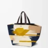 Borsa tote XXL Puzzle Fold in tela Multicolor