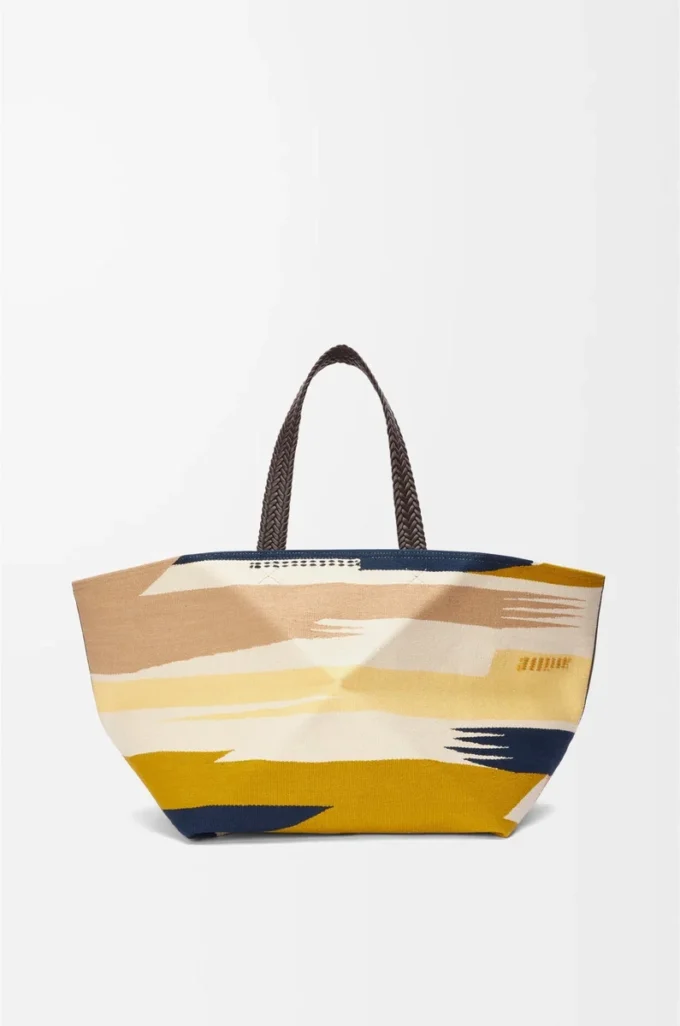Borsa tote XXL Puzzle Fold in tela Multicolor