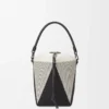 Borsa Treasure Bako in tela jacquard e pelle di vitello Naturale/Nero Borsa Treasure Bako in tela jacquard e pelle di vitello Naturale/Nero