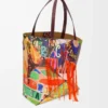 Borsa XL Puzzle Fold in classica pelle di vitello bordeaux scuro/multicolore Borsa XL Puzzle Fold in classica pelle di vitello bordeaux scuro/multicolore