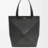 Borsa XL Puzzle Fold in pelle di vitello lucida Black