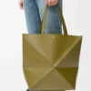 Borsa XL Puzzle Fold in pelle di vitello lucida color oliva Borsa XL Puzzle Fold in pelle di vitello lucida color oliva