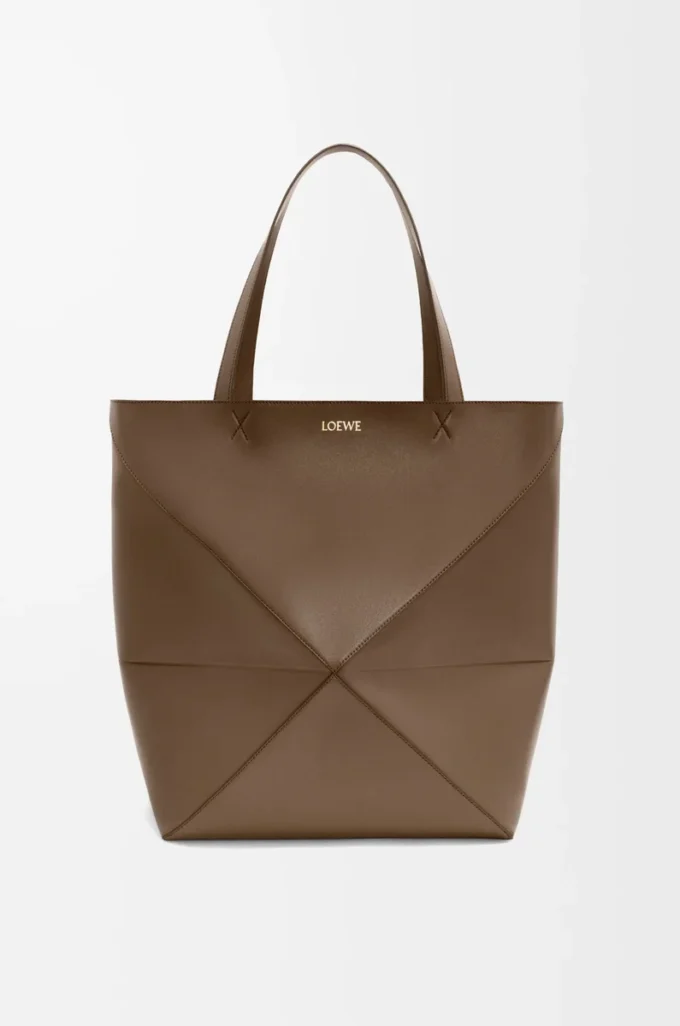 Borsa XL Puzzle Fold in pelle di vitello lucida Umber Borsa XL Puzzle Fold in pelle di vitello lucida Umber