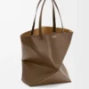 Borsa XL Puzzle Fold in pelle di vitello lucida Umber Borsa XL Puzzle Fold in pelle di vitello lucida Umber
