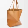 Borsa XL Puzzle Fold in pelle di vitello lucida Warm Desert