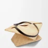 Borsa XL Puzzle Fold in rafia Natural/Black