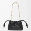 Borsellino Mini Flamenco in pelle di vitello nappa pizzicata Black Borsellino Mini Flamenco in pelle di vitello nappa pizzicata Black