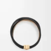 Bracciale Anagram Bombé in pelle di vitello Nero