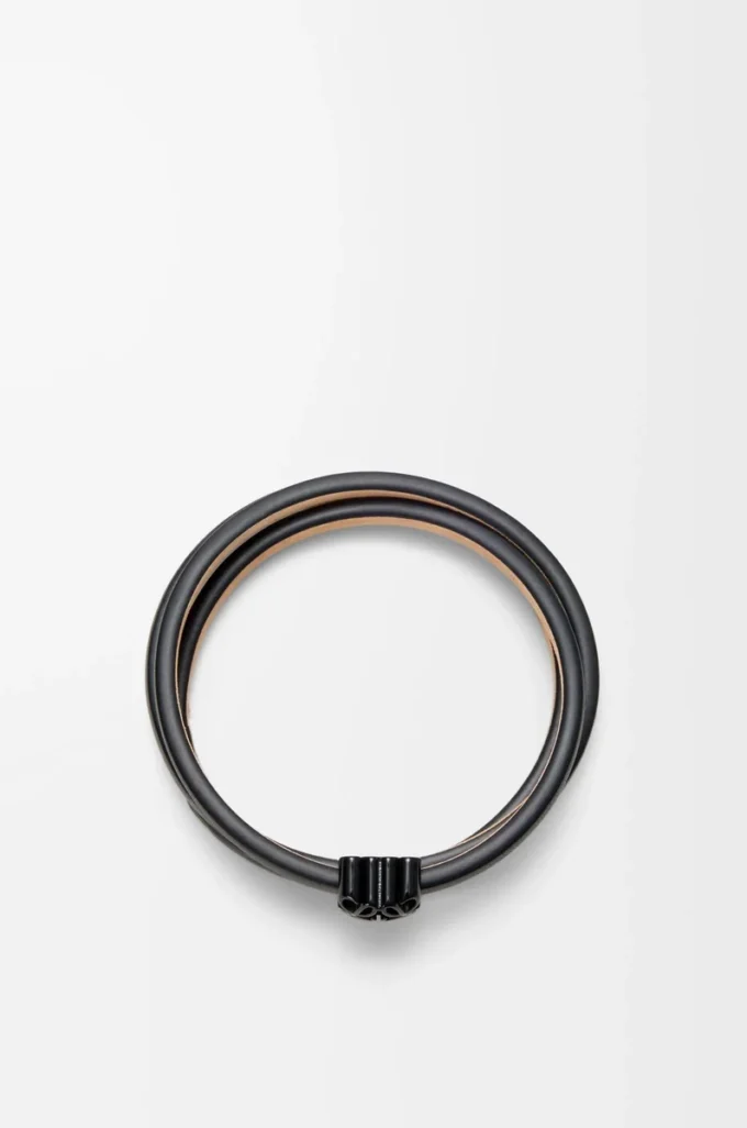 Bracciale Anagram Bombé in pelle di vitello Nero Bracciale Anagram Bombé in pelle di vitello Nero