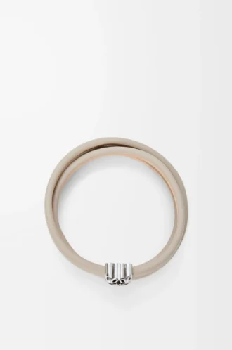 Bracciale Anagram Bombé intrecciato in pelle di vitello Corda