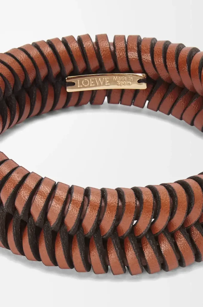 Bracciale Interlock in pelle di vitello classica Tan Bracciale Interlock in pelle di vitello classica Tan