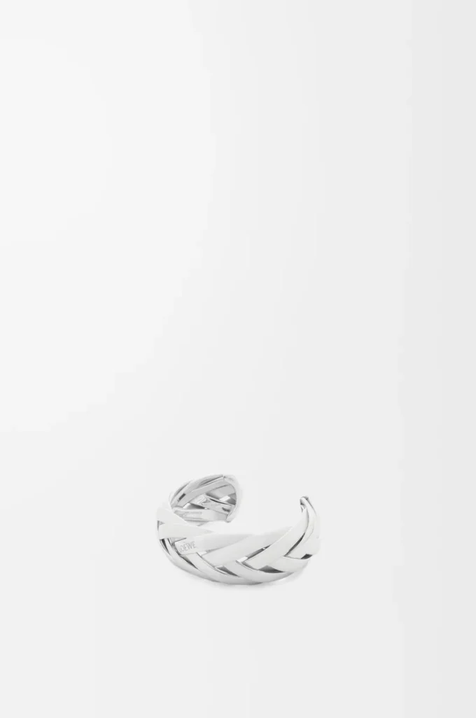 Bracciale intrecciato grande in argento sterling Argento Bracciale intrecciato grande in argento sterling Argento