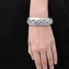 Bracciale intrecciato grande in argento sterling Argento Bracciale intrecciato grande in argento sterling Argento