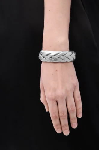 Bracciale intrecciato grande in argento sterling Argento