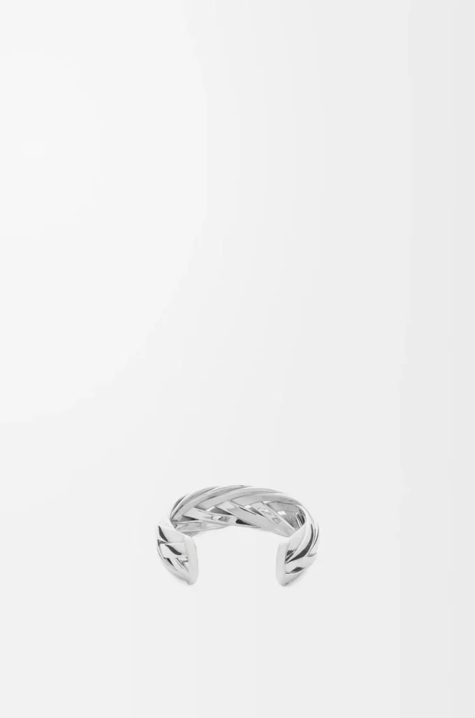 Bracciale intrecciato grande in argento sterling Argento Bracciale intrecciato grande in argento sterling Argento
