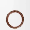 Bracciale intrecciato in ottone e pelle di vitello classica Tan