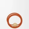 Bracciale Pebble in pelle di vitello arancione/oro