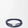 Bracciale Pebble in pelle di vitello blu abisso Bracciale Pebble in pelle di vitello blu abisso