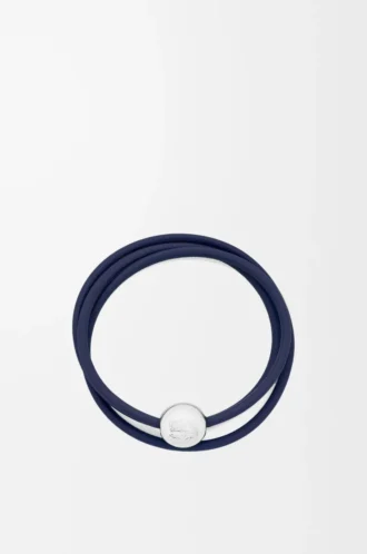 Bracciale Pebble in pelle di vitello blu abisso