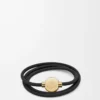 Bracciale Pebble in pelle di vitello Nero/Oro Bracciale Pebble in pelle di vitello Nero/Oro