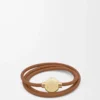 Bracciale Pebble in pelle di vitello Warm Desert/Gold