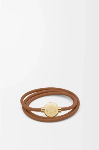 Bracciale Pebble in pelle di vitello Warm Desert/Gold