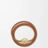 Bracciale Pebble in pelle di vitello Warm Desert/Gold