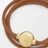 Bracciale Pebble in pelle di vitello Warm Desert/Gold