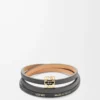 Bracciale rigido Twist in pelle di vitello nero