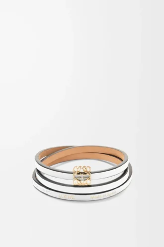 Bracciale rigido Twist in pelle di vitello Soft White