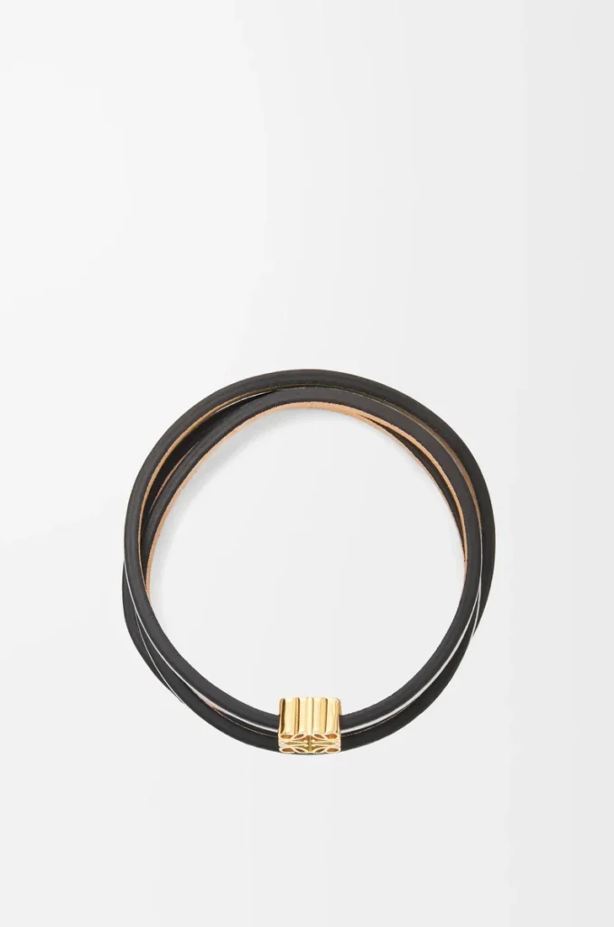 Bracciale rigido Twist in pelle di vitello Soft White