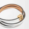 Bracciale rigido Twist in pelle di vitello Soft White