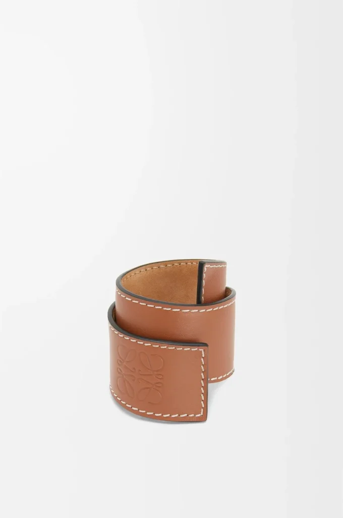 Bracciale slap in pelle di vitello marrone chiaro