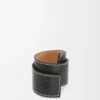 Bracciale slap in pelle di vitello nera Bracciale slap in pelle di vitello nera