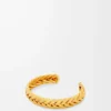 Bracciale sottile intrecciato in argento sterling Oro Bracciale sottile intrecciato in argento sterling Oro