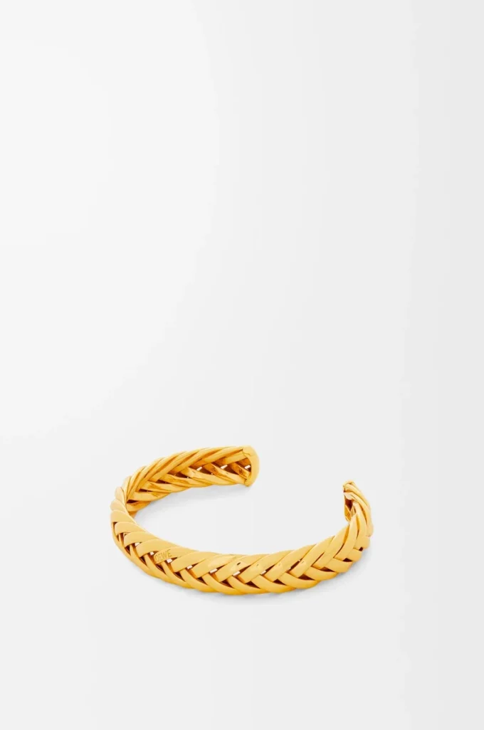 Bracciale sottile intrecciato in argento sterling Oro Bracciale sottile intrecciato in argento sterling Oro